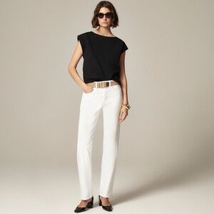 NWT!!‎ J. CREW White '84 Slouchy Jeans Solid Button Fly Straight Legs Size 27